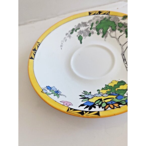 Antique Adderley Ware England Silver Birch Bone China Teacup & Saucer 1910-1919 - Picture 9 of 13